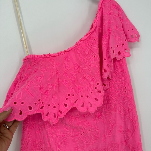 Farm Rio neon pink one shoulder mini dress - Picture 10 of 10